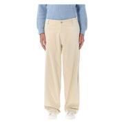 Beige Corduroy Wide Leg Trousers Emporio Armani , Beige , Heren