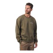 Groene Crewneck Sweater met Bedrukt Logo Guess , Green , Heren