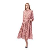 Lange jurk met all-over print Fracomina , Pink , Dames