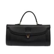 Pre-owned Leather handbags Burberry Vintage , Black , Dames