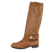 Pre-owned Suede boots Louis Vuitton Vintage , Brown , Dames