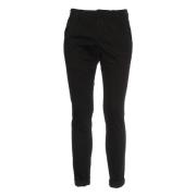 Zwarte Slim Fit Broek Aw24 Dondup , Black , Heren