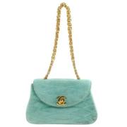 Pre-owned Suede chanel-bags Chanel Vintage , Green , Dames