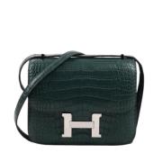 Pre-owned Leather shoulder-bags Hermès Vintage , Green , Dames