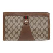 Pre-owned Canvas clutches Gucci Vintage , Beige , Dames