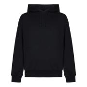 Zwarte hoodie met logoborduursel Ermenegildo Zegna , Black , Heren