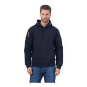 Blauwe hoodie trui met logo Emporio Armani , Blue , Heren