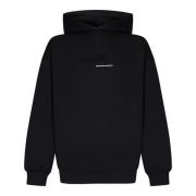 Zwarte hoodie met 3D-borduursel Emporio Armani , Black , Heren