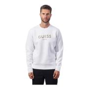 Witte Crewneck Katoenen Trui Guess , White , Heren