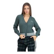 Tartan Gebreide Vest Groen Vrouwen Adidas Originals , Green , Dames