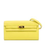 Pre-owned Leather crossbody-bags Hermès Vintage , Yellow , Dames