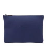 Pre-owned Leather clutches Hermès Vintage , Blue , Dames