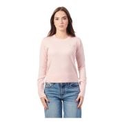 Roze Crewneck Sweater Kort Gesneden Guess , Pink , Dames