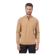 Beige Wol Rits Trui Emarlo Hugo Boss , Beige , Heren