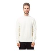 Witte Wol Half-Zip Trui Hugo Boss , White , Heren