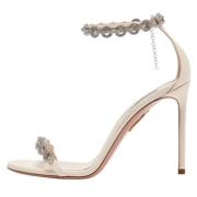 Pre-owned Fabric sandals Aquazzura Pre-owned , Beige , Dames