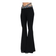 Elegante Zwarte Gebreide Broek Akep , Black , Dames