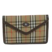 Pre-owned Fabric clutches Burberry Vintage , Beige , Dames