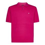 Roze Poloshirt met Wit Logo Stüssy , Pink , Heren