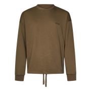 Bruine Sweater met Logo Borduursel Ermenegildo Zegna , Brown , Heren