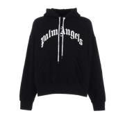 Oversized Katoenen Hoodie met Logo Print Palm Angels , Black , Heren