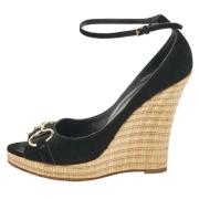 Pre-owned Suede heels Gucci Vintage , Black , Dames