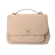 Pre-owned Leather chanel-bags Chanel Vintage , Beige , Dames