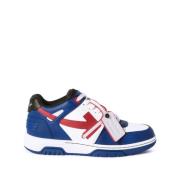 Navy Blauw Leren Sneakers Pijlen Off White , Blue , Heren