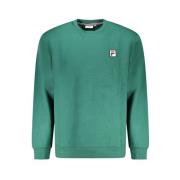 Groene Katoenen Sweatshirt met Logo Applicatie Fila , Green , Heren