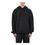 Hoodie met studs en geborduurd logo Msgm , Black , Heren