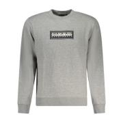 Logo Print Katoenen Crew Neck Sweatshirt Napapijri , Gray , Heren