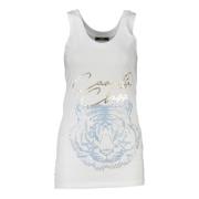 Witte Tijgerprint Tanktop Cavalli Class , White , Dames