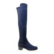 Luxe Blauwe Suède Hoge Laarzen Stuart Weitzman , Blue , Dames