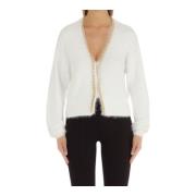 Cardigan met kettingapplicatie Liu Jo , White , Dames