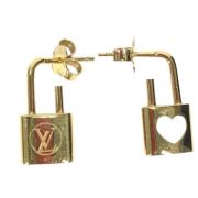 Pre-owned Fabric earrings Louis Vuitton Vintage , Yellow , Dames