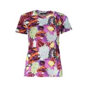 Gestreept T-shirt met Logo Print Cavalli Class , Multicolor , Dames