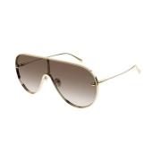 Goud Bruin Zonnebril Am0481S 002 Alexander McQueen , Yellow , Dames