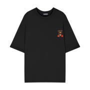 Zwart Crew Neck T-shirt Teddy Barrow , Black , Heren