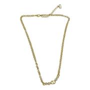 Pre-owned Metal necklaces Dior Vintage , Yellow , Dames