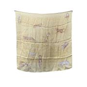 Pre-owned Silk scarves Cartier Vintage , Beige , Dames