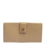 Pre-owned Leather wallets Gucci Vintage , Beige , Dames