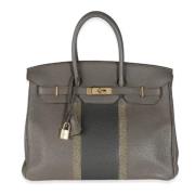 Pre-owned Leather handbags Hermès Vintage , Gray , Dames