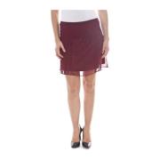 Bordeaux Mesh Mini Rok John Galliano , Red , Dames