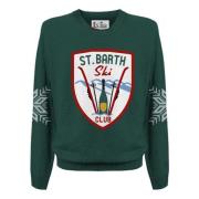 Ski Wine Ronde Hals Sweater MC2 Saint Barth , Green , Heren