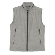 Wol Kasjmier Vest Knoopsluiting Zakken Corneliani , Gray , Heren