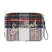 Geruit Patroon Wollen Clutch Tas MC2 Saint Barth , Multicolor , Dames