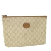 Pre-owned Leather clutches Gucci Vintage , Beige , Dames