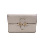 Pre-owned Leather clutches Gucci Vintage , Beige , Dames