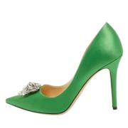 Pre-owned Satin heels Jimmy Choo Pre-owned , Green , Dames