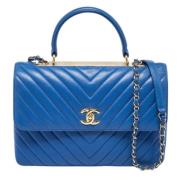 Pre-owned Leather chanel-bags Chanel Vintage , Blue , Dames